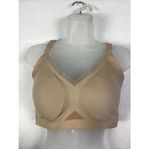 Honeylove 1X CrossOver Bra Nude Tan Beige Peekaboo Mesh Wireless